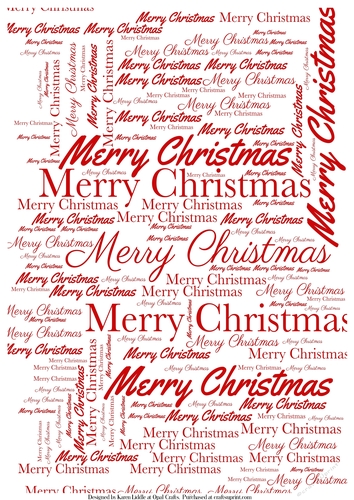 Red Merry Christmas Word Backing Paper