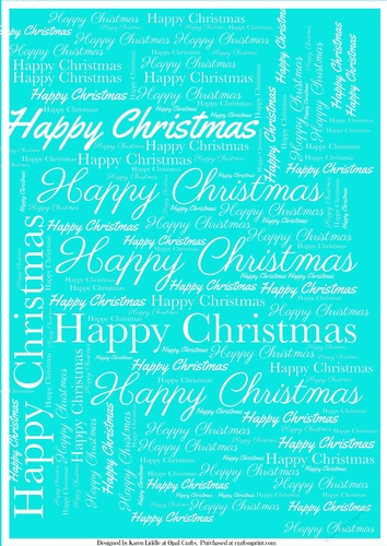 Happy Christmas Word Backing Paper on Coloured Background