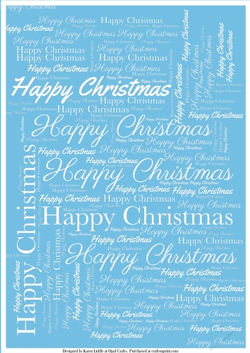 Happy Christmas Word Backing Paper on Coloured Background