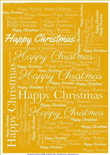 Happy Christmas Word Backing Paper on Coloured Background