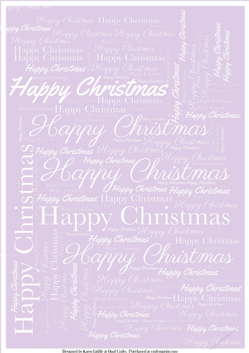 Happy Christmas Word Backing Paper on Coloured Background