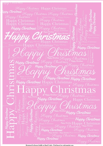 Happy Christmas Word Backing Paper on Coloured Background