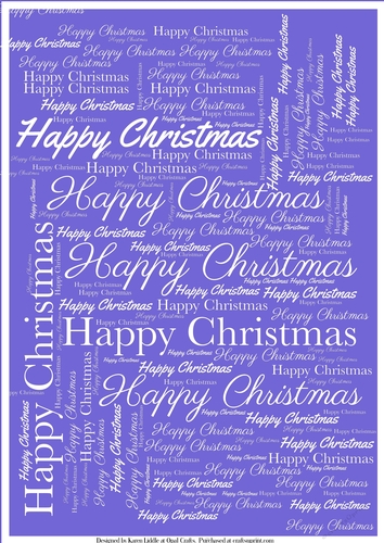 Happy Christmas Word Backing Paper on Coloured Background