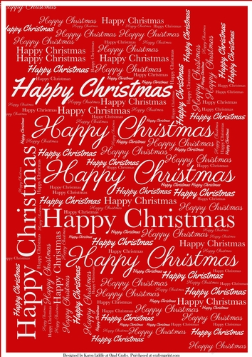 Happy Christmas Word Backing Paper on Coloured Background