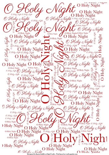 O Holy Night Word Backing Paper
