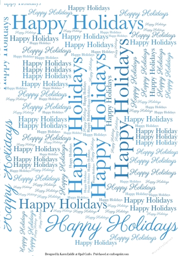 Happy Holidays Word Backing Paper