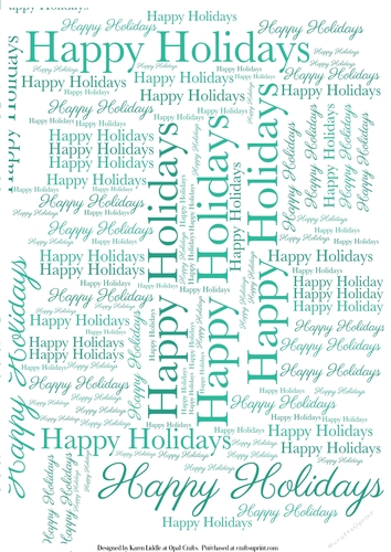 Happy Holidays Word Backing Paper