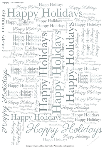 Happy Holidays Word Backing Paper