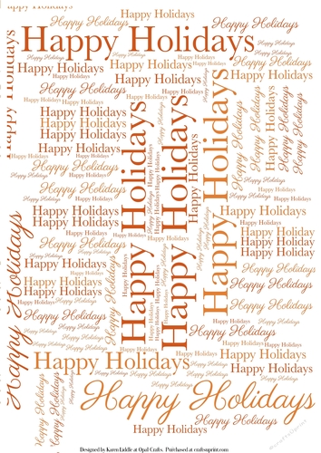 Happy Holidays Word Backing Paper