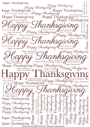 Happy Thanksgiving Word Backing Paper