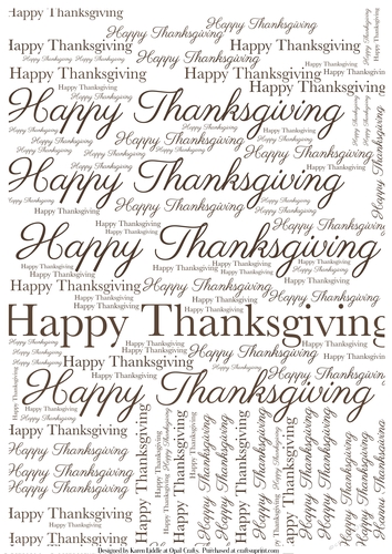 Happy Thanksgiving Word Backing Paper