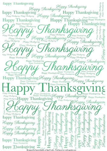 Happy Thanksgiving Word Backing Paper
