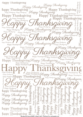 Happy Thanksgiving Word Backing Paper