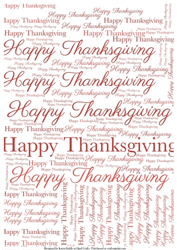 Happy Thanksgiving Word Backing Paper