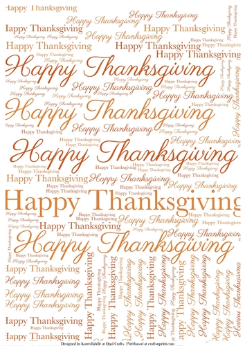 Happy Thanksgiving Word Backing Paper