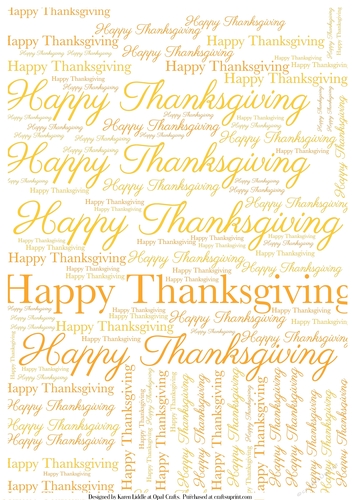 Happy Thanksgiving Word Backing Paper