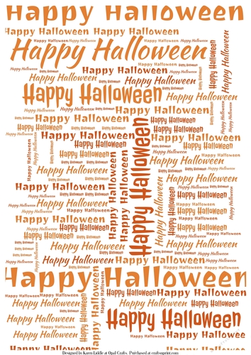 Happy Halloween Word Backing Paper