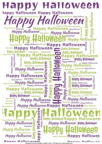 Happy Halloween Word Backing Paper