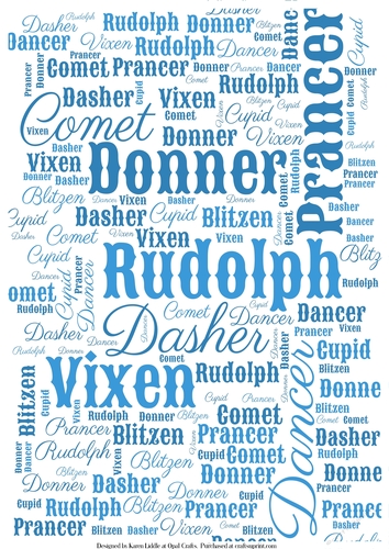 Rudolph & Friends Word Backing Paper