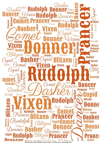Rudolph & Friends Word Backing Paper