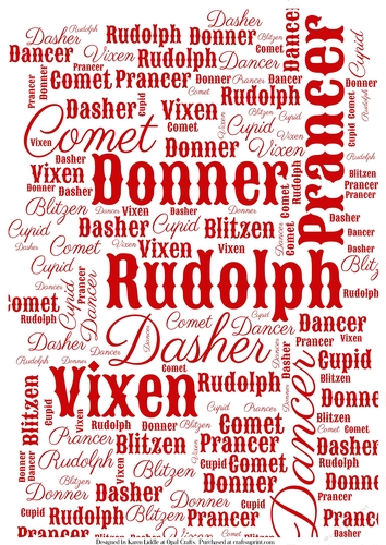 Rudolph & Friends Word Backing Paper