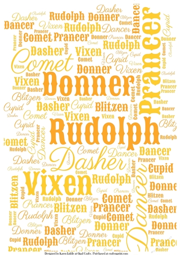 Rudolph & Friends Word Backing Paper