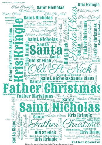 Santa Word Backing Paper