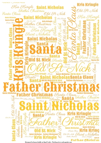 Santa Word Backing Paper