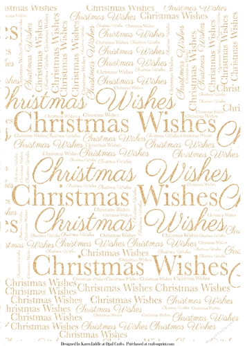 Glitter Christmas Wishes Word Backing Paper
