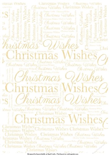 Glitter Christmas Wishes Word Backing Paper
