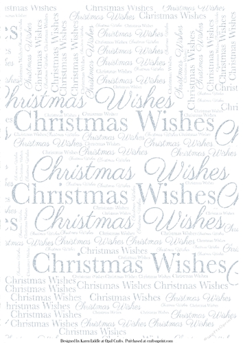 Glitter Christmas Wishes Word Backing Paper
