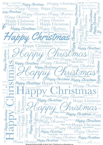 Glitter Happy Christmas Word Backing Paper