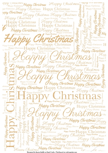 Glitter Happy Christmas Word Backing Paper