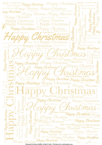 Glitter Happy Christmas Word Backing Paper