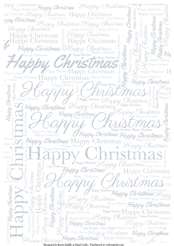 Glitter Happy Christmas Word Backing Paper