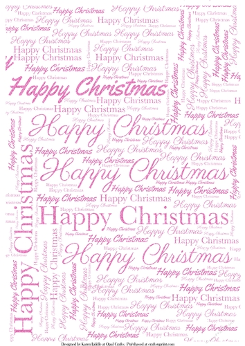 Glitter Happy Christmas Word Backing Paper