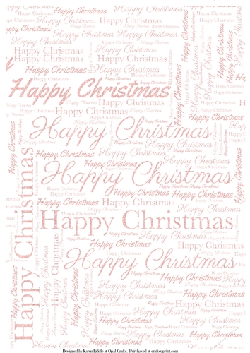 Glitter Happy Christmas Word Backing Paper