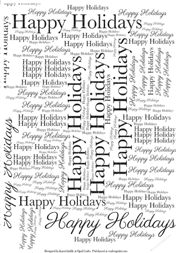 Glitter Happy Holidays Word Backing Paper