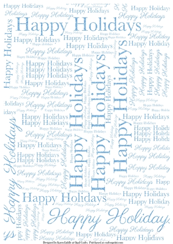 Glitter Happy Holidays Word Backing Paper