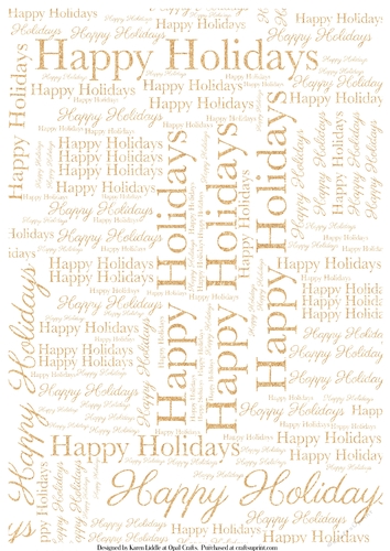 Glitter Happy Holidays Word Backing Paper