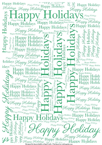 Glitter Happy Holidays Word Backing Paper