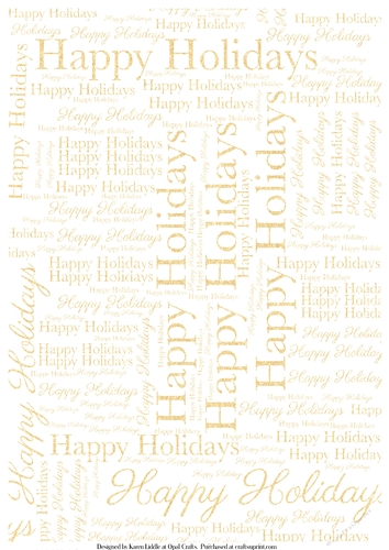 Glitter Happy Holidays Word Backing Paper
