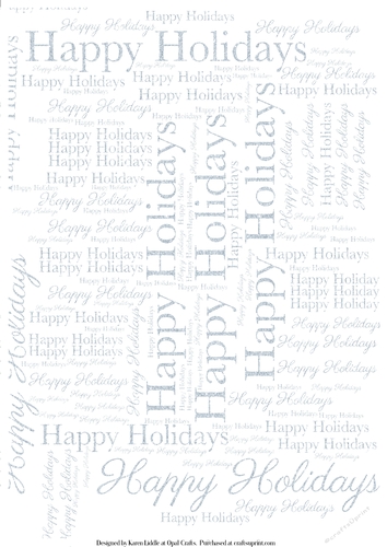 Glitter Happy Holidays Word Backing Paper