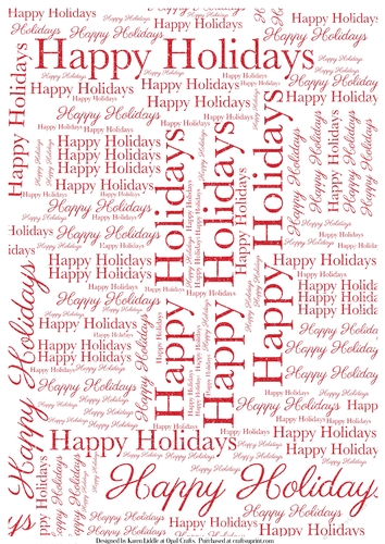 Glitter Happy Holidays Word Backing Paper