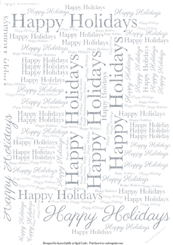 Glitter Happy Holidays Word Backing Paper