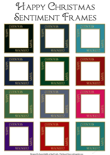 Gold Happy Christmas Sentiment Frames Set