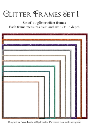 1/4 Glitter Effect Frames Set 1