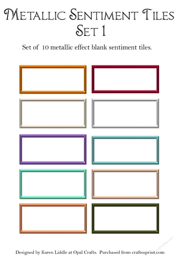 Metallic Effect Blank Sentiment Tiles Set 1