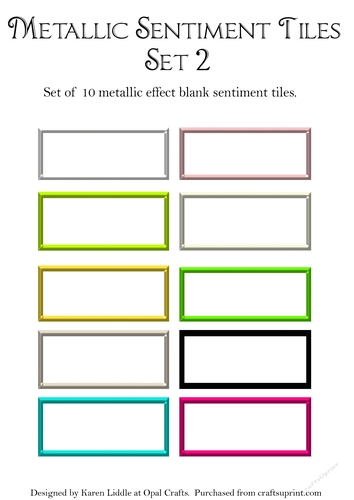 Metallic Effect Blank Sentiment Tiles Set 2