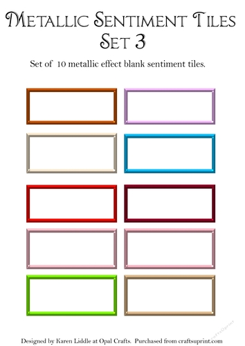 Metallic Effect Blank Sentiment Tiles Set 3
